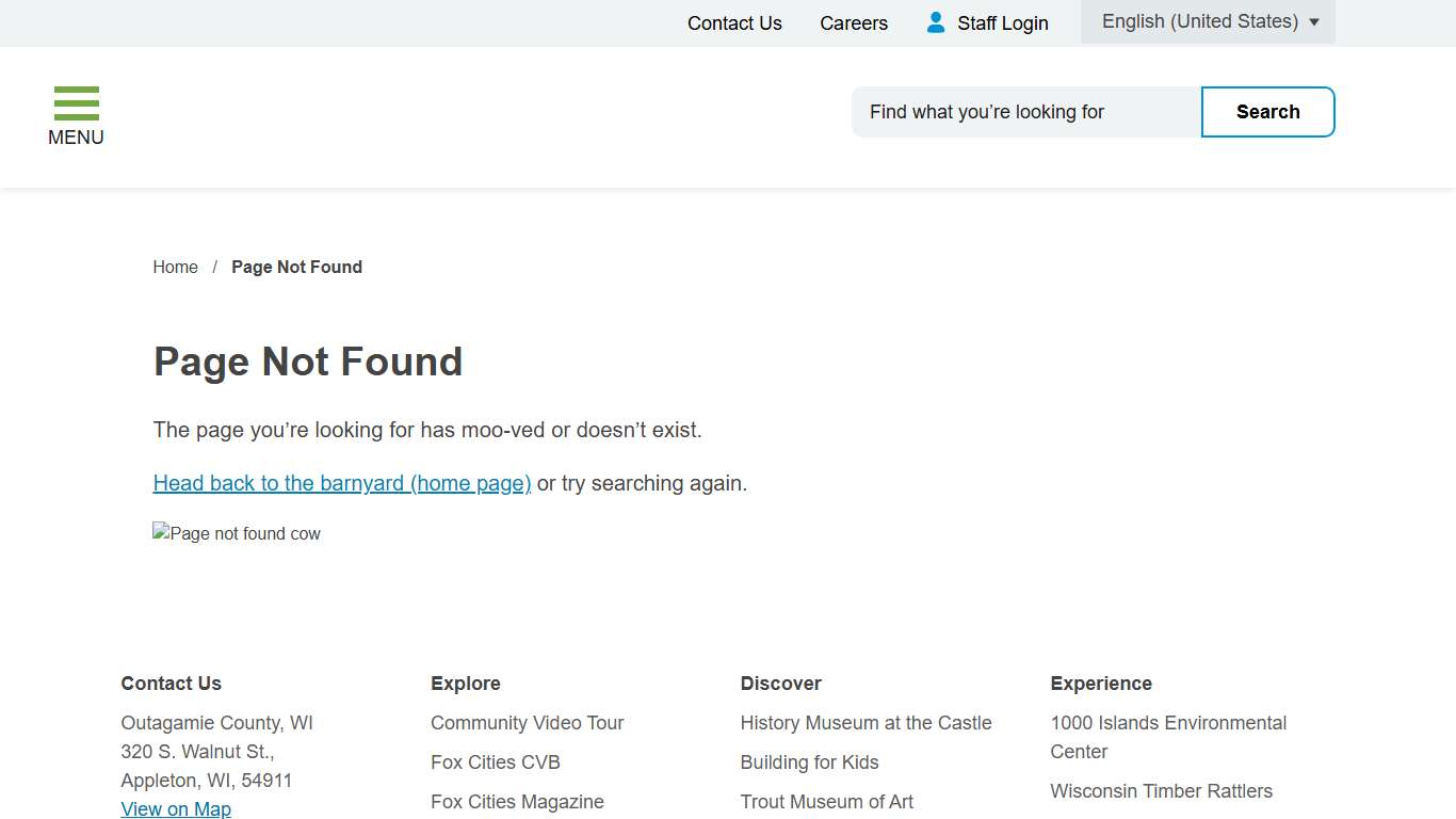 Page Not Found Outagamie County, Wisconsin